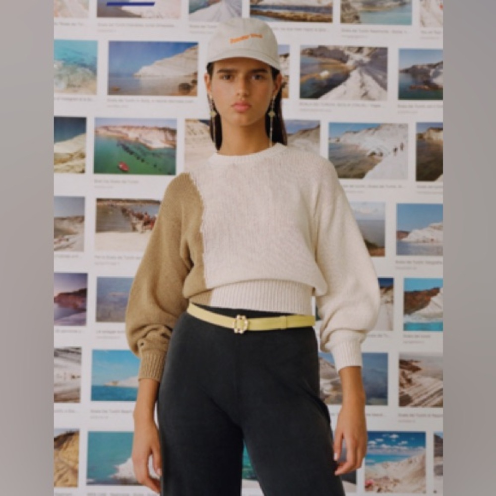 Paloma wooo camu pullover off white organic cotton crew neck sweater L
